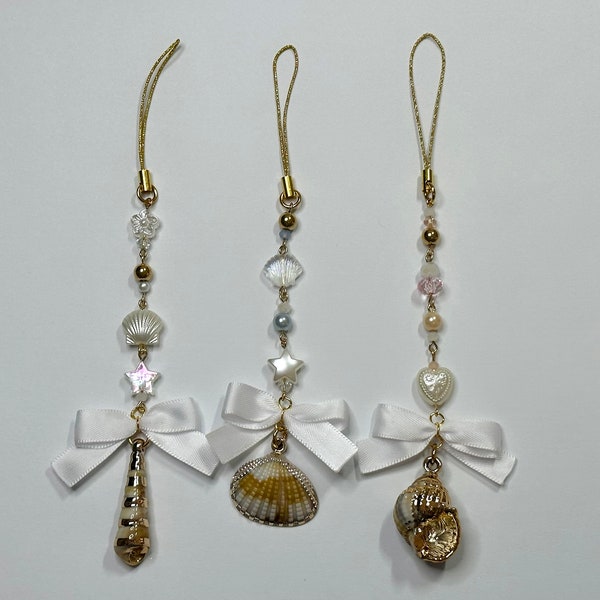 Gold Seashell Phone Charms