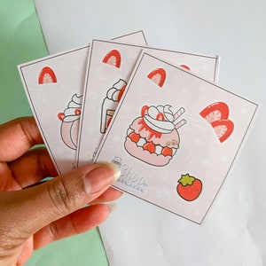 Stickers strawberry pour décoration de carnet, bullet journal et planner