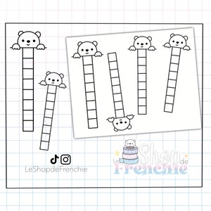 Planche de stickers check box pour carnet, planner, bullet journal