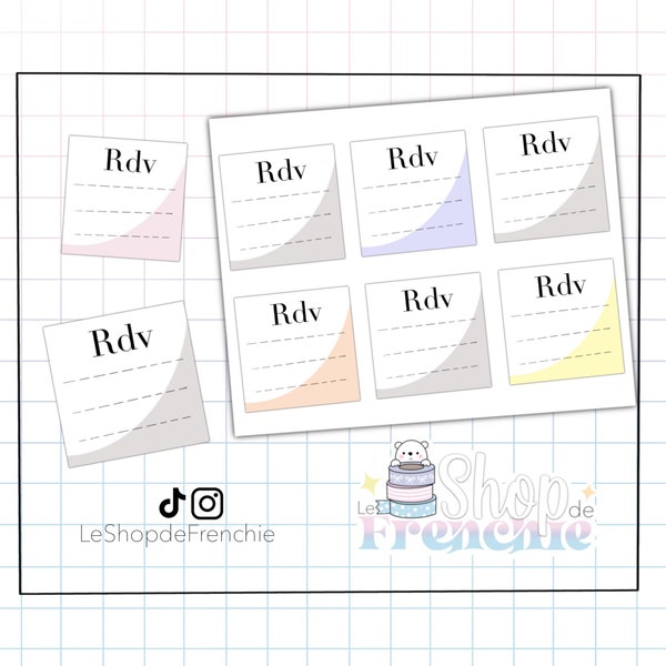 Planche Stickers pour les RDV pour Bullet Journal et Planner