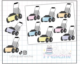 Mower tracker sticker board for notebook, planner, bullet journal