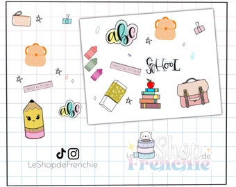 Maandelijkse Set Stickers op het thema "Back to School" voor Bullet Journal en Planner