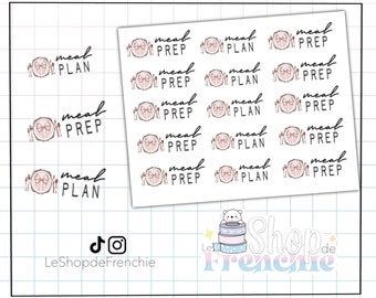 Sticker board tracker van maaltijdvoorbereiding en maaltijdplan voor notebook, planner, bullet journal.