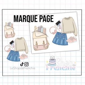 Marque page rigide BACK TO SCHOOL - cartable te tenue d'écolier