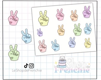 Happy finger sticker board for notebook, planner, bullet journal.