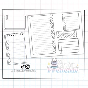 Planche de stickers "Take a note" décoratives pour carnet, planner, bullet journal.