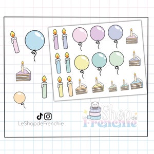 Birthday tracker sticker board for Bullet Journal and Planner