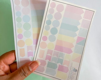 Stickers pastel pour décoration de planner, bullet journal et carnet