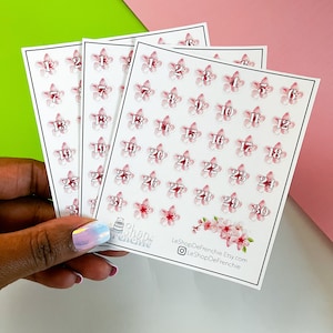 Planche de stickers chiffres en forme de fleur de cerisier pour bullet journal, planner ou hobonichi