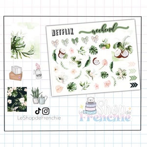 Planche de stickers de fin d'été et noix de coco décoratives pour carnet, planner, bullet journal