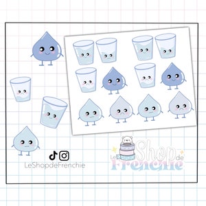 Daily Hydration Tracker Sticker Board for Bullet Journal and Planner