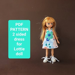 Pdf pattern + tutorial dress for Lottie doll