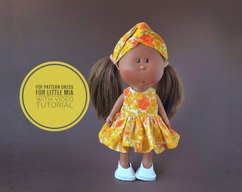 PDF pattern basic dress for Little Mia 23 cm/9"
