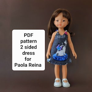 Pdf pattern dress for Paola Reina doll