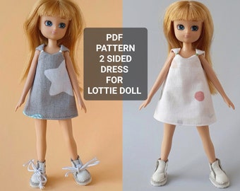 Patrón pdf + tutorial vestido para muñeca Lottie