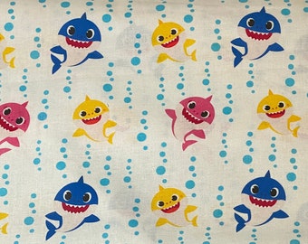 Baby Shark Family Bubble Blast Cotton Fabric