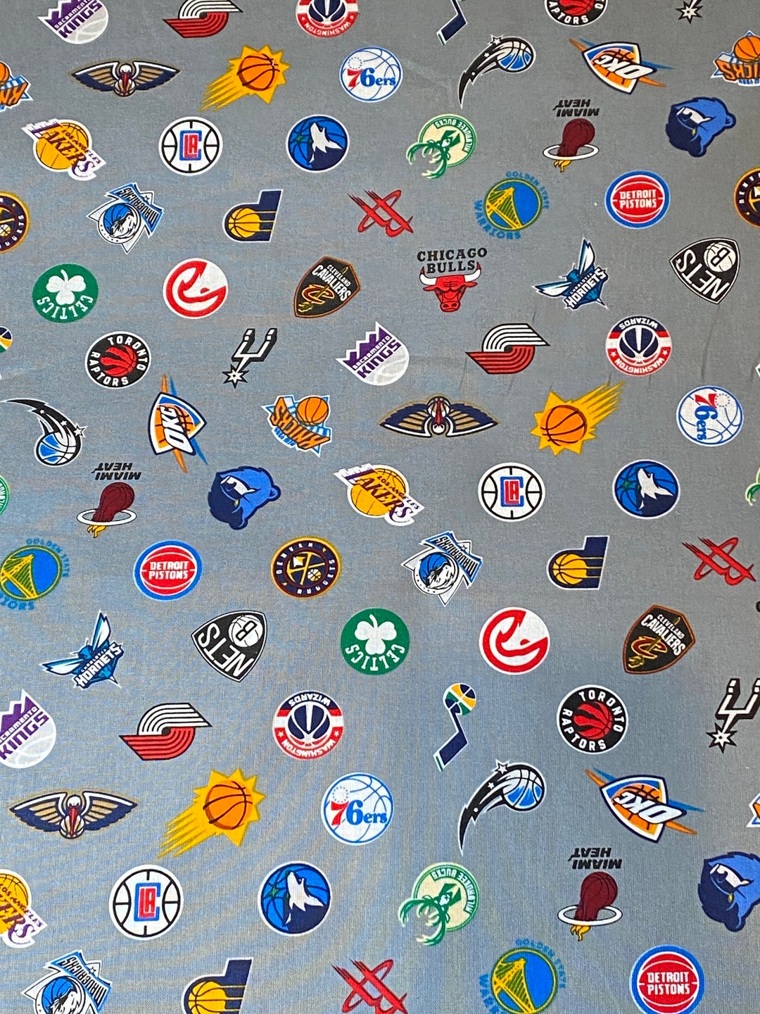 NBA Basketball All Teams Cotton Fabric Etsy