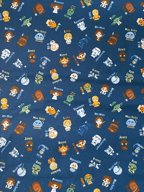 Star Wars Alphabet Kawaii Flannel Fabric