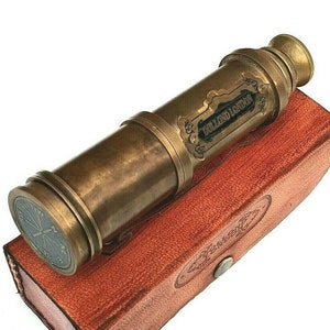 Dollond London Maritime 16" Inch Solid Brass Telescope Handheld Spyglass with Beautiful Genuine Leather Box UK Seller Same Day Dispatch