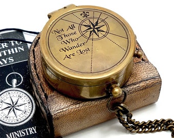 Engraved Personalised Pocket Compass Brass Nautical Compass, Handmade Compass, Christmas Gift, Gift for husband, Gift for her, Wedding Gift