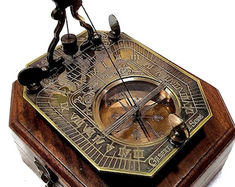 Details about   Engraved Sundial Compass with Wooden Box for Son/Daughter from Dad Birthday 