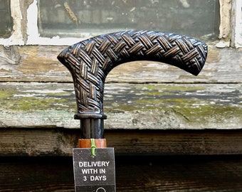 Elegante, gepolijste opvouwbare houten wandelstok - de mooiste handgemaakte houten wandelstok - perfect voor wandelen en wandelingen in de natuur