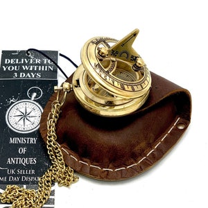 Sundial Pocket Compass ,Personalised Nautical Compass, Handmade Compass, Christmas Gift, Gift for husband, Gift for her, Wedding Gift