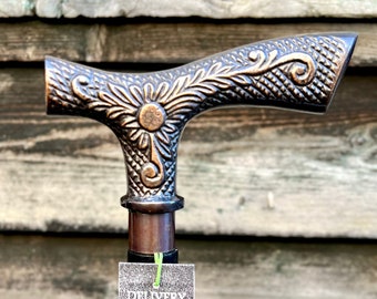 Artistic Wooden Walking Stick - A Beautiful Piece of Functional Art - Finest Wood Handcrafted Stick - Perfect for Hiking & Nature Walks