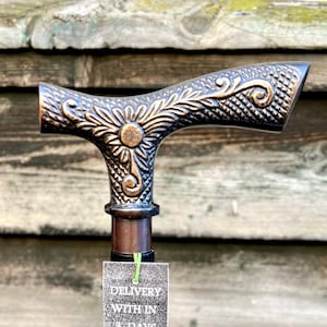 Artistic Wooden Walking Stick - A Beautiful Piece of Functional Art - Finest Wood Handcrafted Stick - Perfect for Hiking & Nature Walks