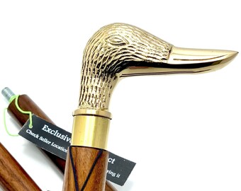 Handmade designer Trendy Look swan Walking Stick Vintage Spiral Carved Wood cane