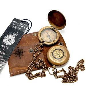 Personalised Engraved Pocket Compass Brass Compass, Christmas Gift, Gift for husband, Mens Gift, Gift for her, Wedding Gift Custom Engraved