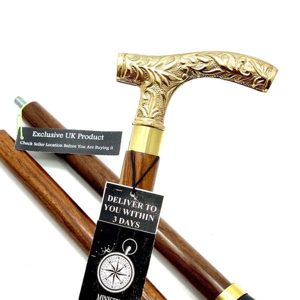 Walking Cane With Curved Handle Etsy