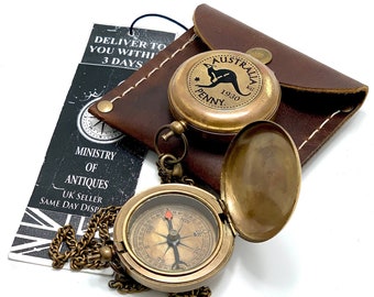 Engraved Pocket Compass Brass Nautical Compass, Handmade Compass, Christmas Gift, Gift for husband, Mens Gift, Gift for her, Wedding Gift