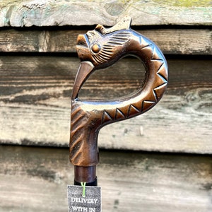 Bird Handle Elegant Sturdy Black Colour Foldable Wooden Walking Stick - Finest Wood Handcrafted Stick - Perfect for Hiking & Nature Walks