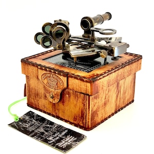 Nautical Sextant Telescope Vintage Marine Personalised Instruments With Leather Box Antique Maritime Vintage Sextant Engraved Compass & Box