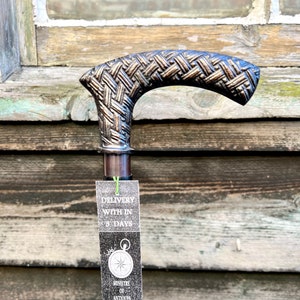 Elegant Sturdy Black Colour Foldable Wooden Walking Stick - Finest Wood Handcrafted Stick - Perfect for Hiking & Nature Walks