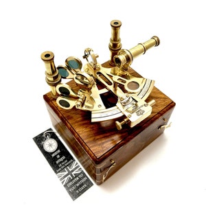 Antique Brass Sextant - Personalised Navigational Tool for Astronomy and Marine Navigation Vintage Marine Astrolabe Ship&#39;s Instrument