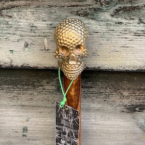 Skull Handle Elegant Walking Stick Solid Brass Foldable Walking Cane for Ceremony Designer Brass Skull Head Handle Polished Hardwood Stick