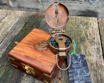 Soldiers Military Thumb Compass Vintage Brass WW2 1940 Navigation World War II