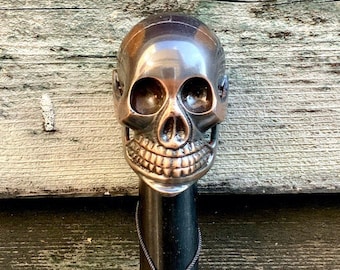 Skull Walking Cane With a Knob Handle Fashionable Walking Stick Hand Made Wooden Walking Canes for Men Woman Stylish Custom Walking Canes