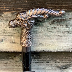 Dragon Head Designer Antique Style Handle Wooden Walking Stick Handmade Antique Colour Walking Stick Victorian Steampunk Foldable Cane