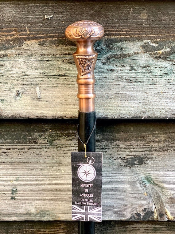 Bastone Da Passeggio Vintage In Legno Fatto A Mano Canna Intagliata Uomo Donn - Foto 4