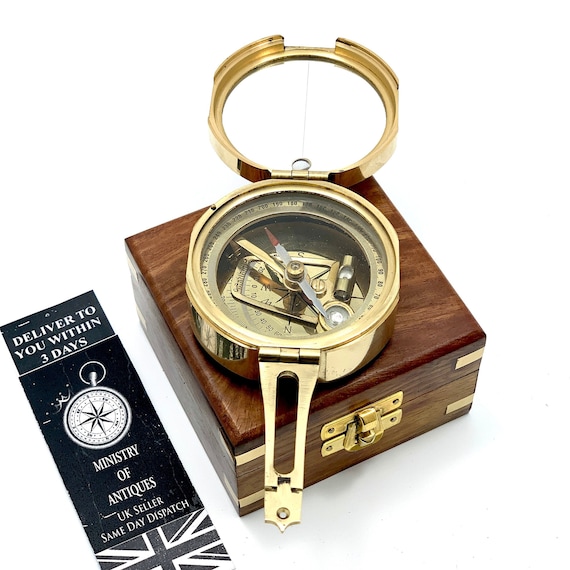 Bussola Solare In Ottone Massiccio: Regalo Nautico In Stile Antico - Italia - Foto 14