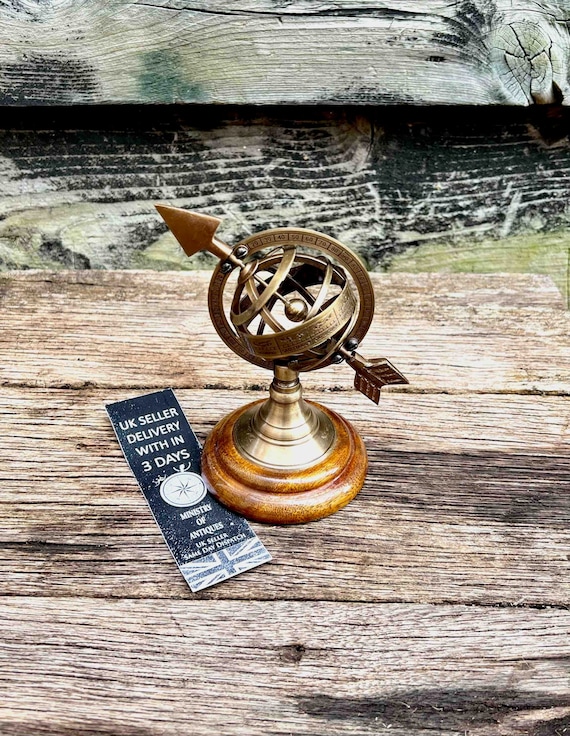 Royal Vintage Decor - Sphère Armillaire En Laiton Vintage - Décoration Nautique, Pirate, Scientifique - Hauteur 45,7 Cm