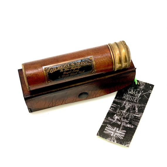 Kaléidoscope Ancien En Laiton Avec Boîte En Bois Gravable - Neuf, Fabriqué En Inde