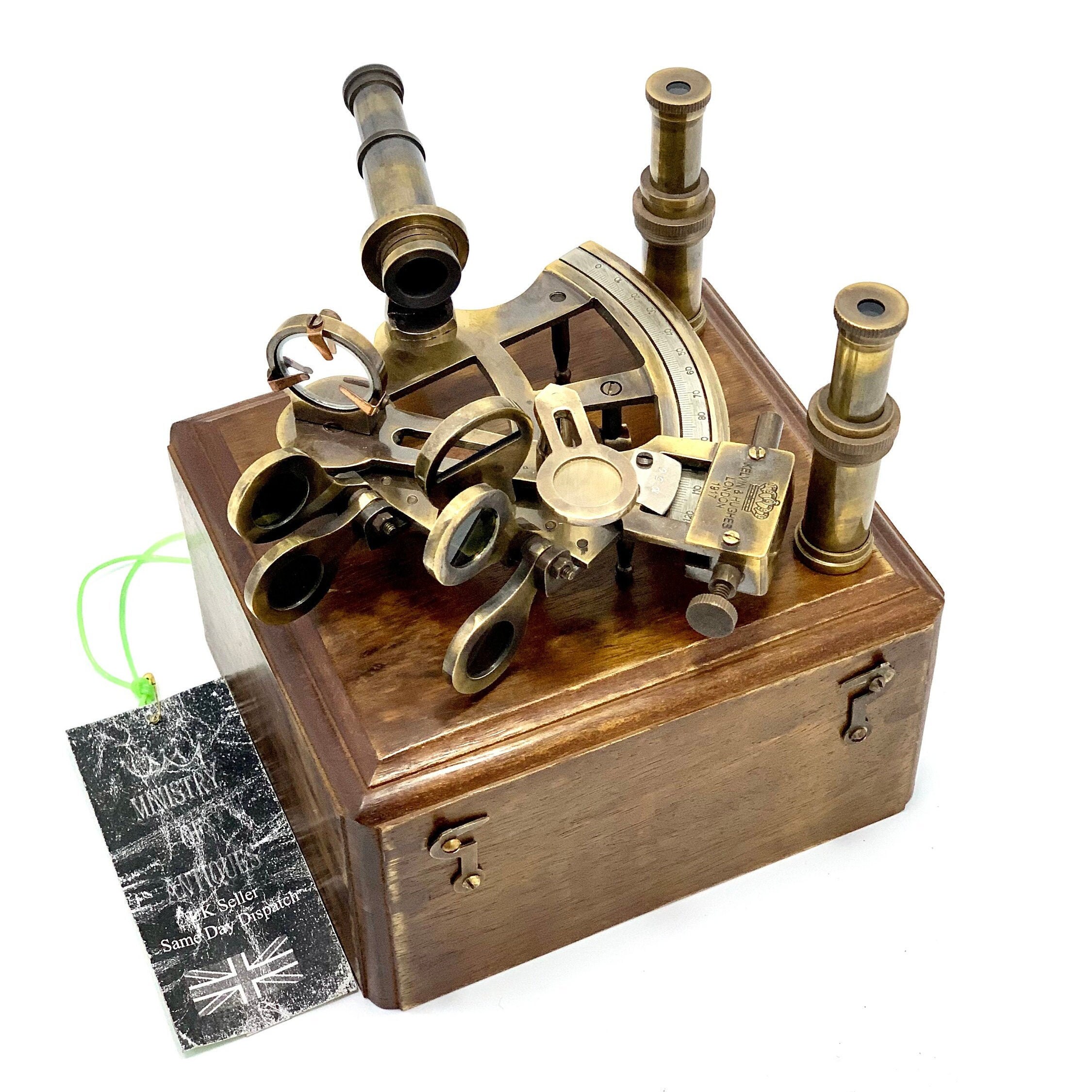 Antique Maritime Nautical Double Telescope Sextant Vintage Etsy