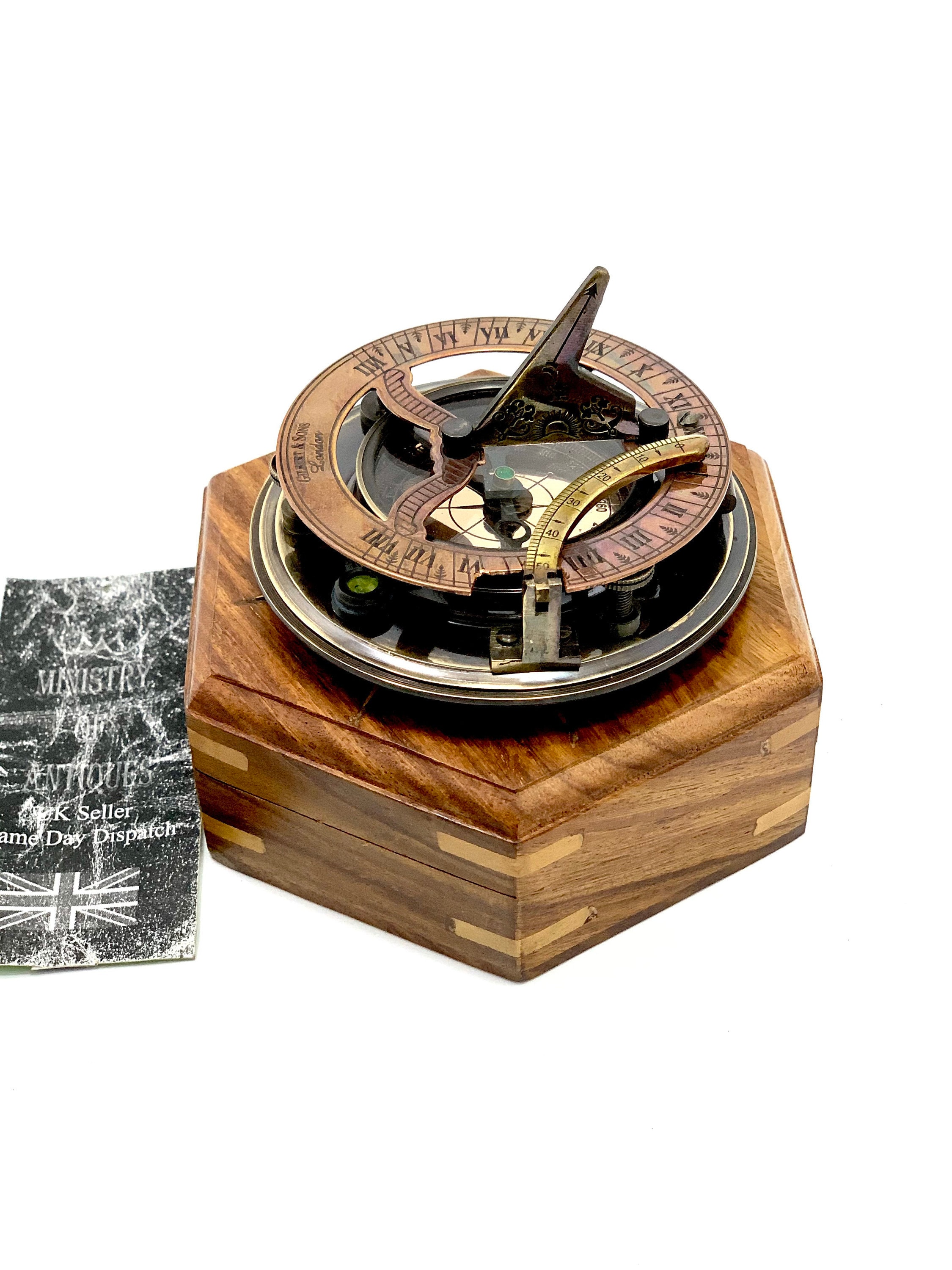 Brass Pocket Compass W/sundial Vintage Compass Handmade Compass Nautical  Compass Gifts for Him -  Canada