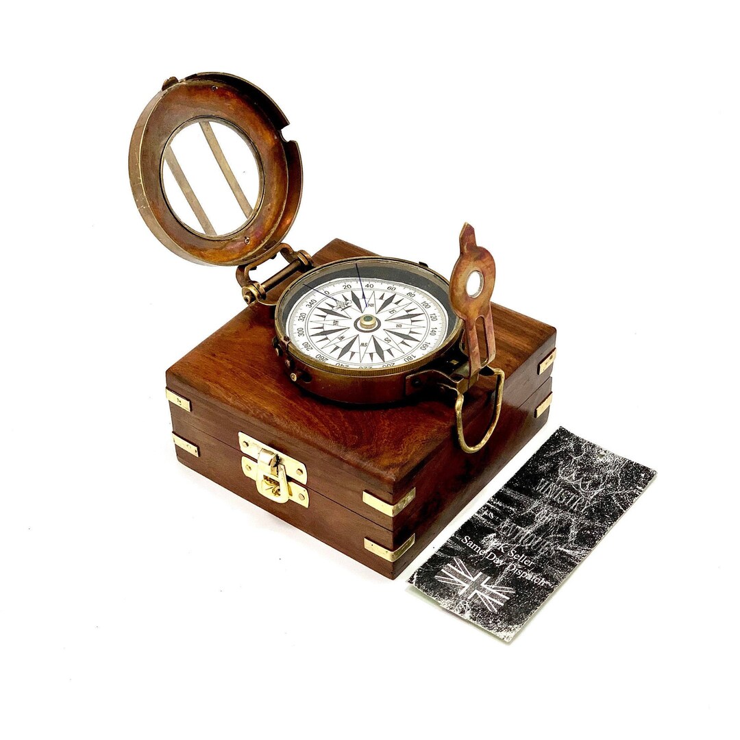 Boussole militaire pour soldats, laiton vintage, seconde guerre mondiale, 1940, navigation, conception deuxième guerre mondiale, boussole militaire - France