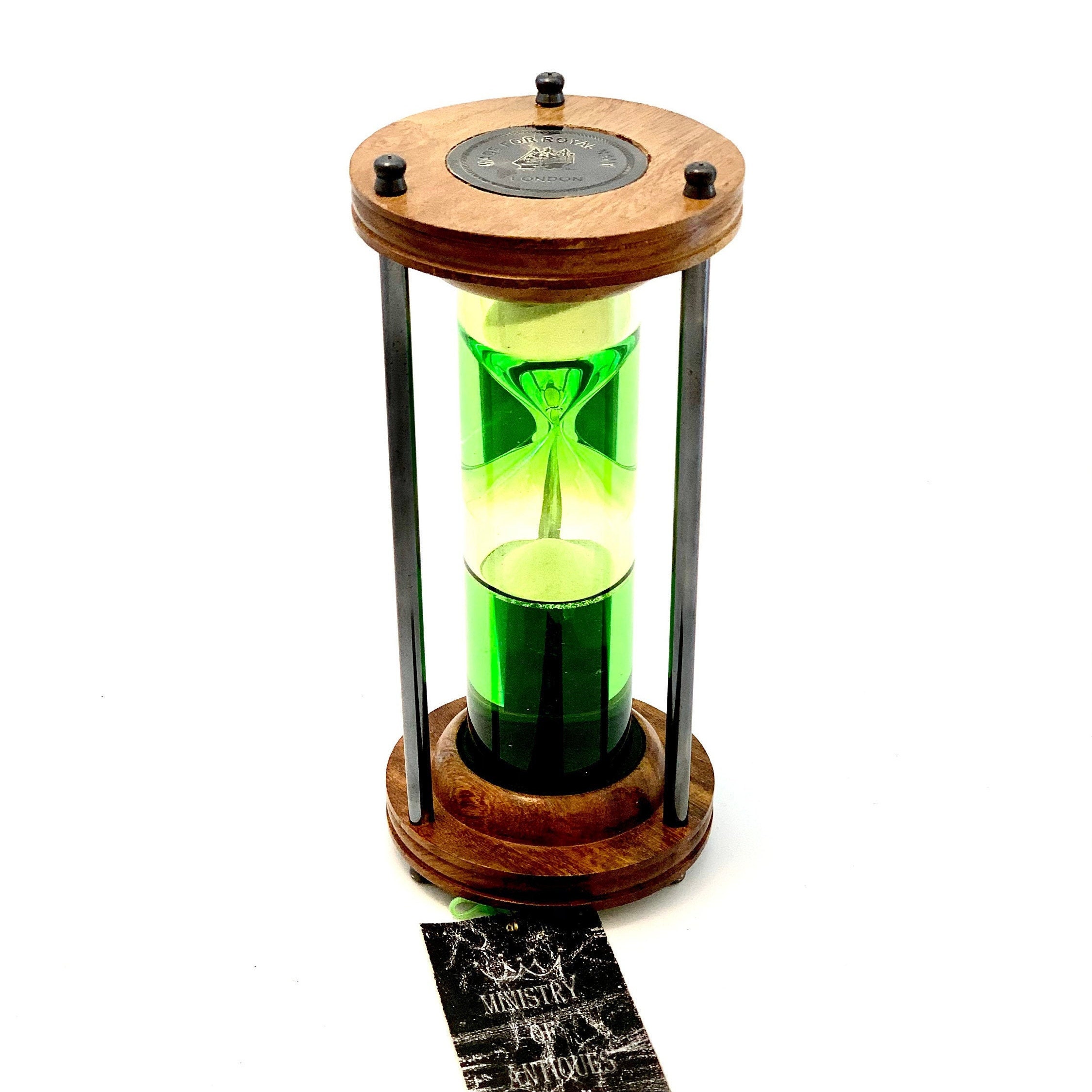Vintage Floating Sand Timer Green Liquid Antique Solid Brass Ship ...