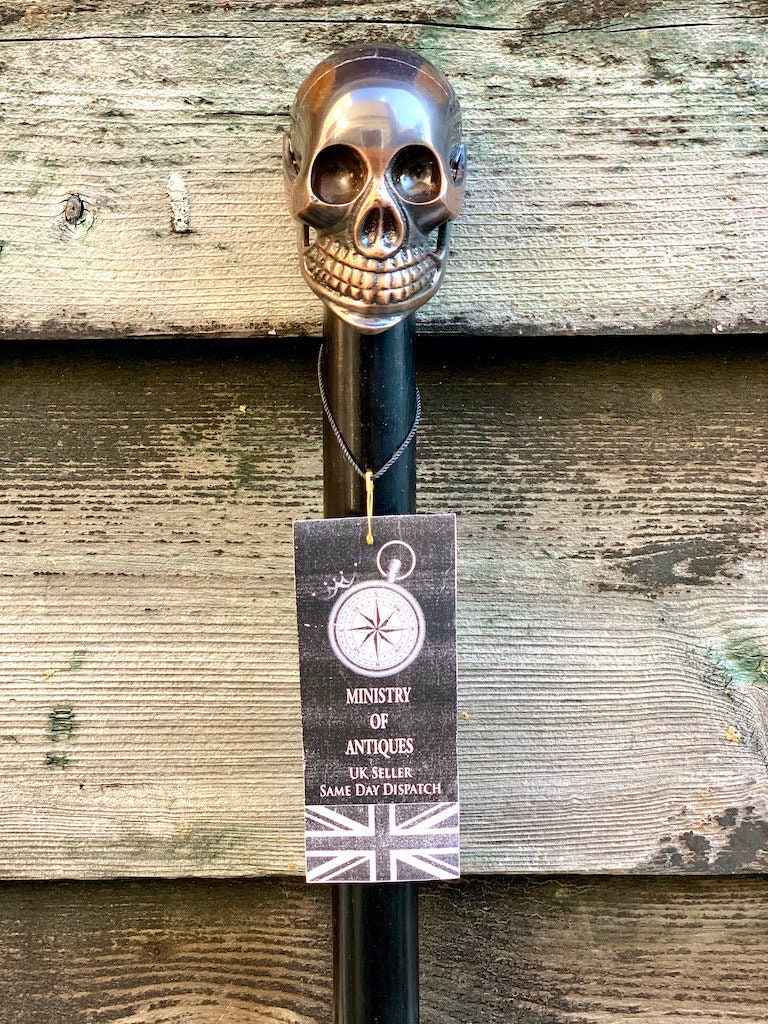 Skull Walking Cane With a Knob Handle Fashionable Walking Etsy
